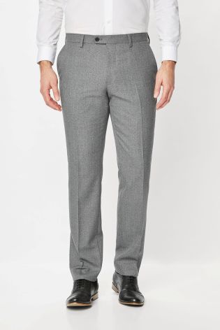 Light Grey Textured Slim Fit Suit: Trousers